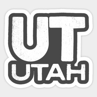 UT Utah Vintage State Typography Sticker